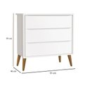 Ver imagem 6 de Quarto de Bebê 3 Portas e Cômoda Gaveteiro Theo Branco Pés Amadeirados com Colchão Gazin – Reller