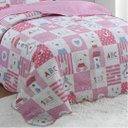 Ver imagem 3 de Colcha Patchwork Teen - Solteiro - Dupla Face - C/ Porta Travesseiro - Coelhinho Rosa - Rozac