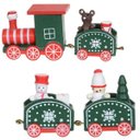 Ver imagem 2 de Decoração Locomotiva Trem Verde Enfeite Natal Madeira 19cm