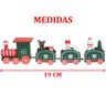 Decoração Locomotiva Trem Verde Enfeite Natal Madeira 19cm - 4