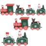 Decoração Locomotiva Trem Verde Enfeite Natal Madeira 19cm - 1