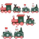 Ver imagem 1 de Decoração Locomotiva Trem Verde Enfeite Natal Madeira 19cm