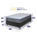Ver imagem 2 de Conjunto Box Baú Preto Argel Cinza Espuma D33 Solteiro 88x188x74 - King House