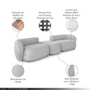 Ver imagem 3 de Sofá Versátil Sala de Estar Egito 302cm Modulado Veludo Cinza G52 - Gran Belo