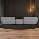 Ver imagem 1 de Sofá Versátil Sala de Estar Egito 302cm Modulado Veludo Cinza G52 - Gran Belo