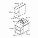 Ver imagem 6 de Conjunto Gabinete Banheiro Espelheira 100% MDF Cuba Mármore:Chumbo/Madeirado