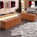 Ver imagem 2 de Puff Decorativo Sala de Estar 130cm Roma Il Courino Caramelo