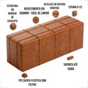 Ver imagem 4 de Puff Decorativo Sala de Estar 130cm Roma Il Courino Caramelo