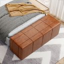 Ver imagem 5 de Puff Decorativo Sala de Estar 130cm Roma Il Courino Caramelo