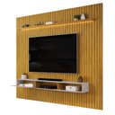 Ver imagem 2 de Painel Trento para TV com Bancada 275 Ripado Cedro Bali com LED DJ Móveis