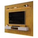 Ver imagem 1 de Painel Trento para TV com Bancada 275 Ripado Cedro Bali com LED DJ Móveis