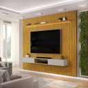 Ver imagem 4 de Painel Trento para TV com Bancada 275 Ripado Cedro Bali com LED DJ Móveis