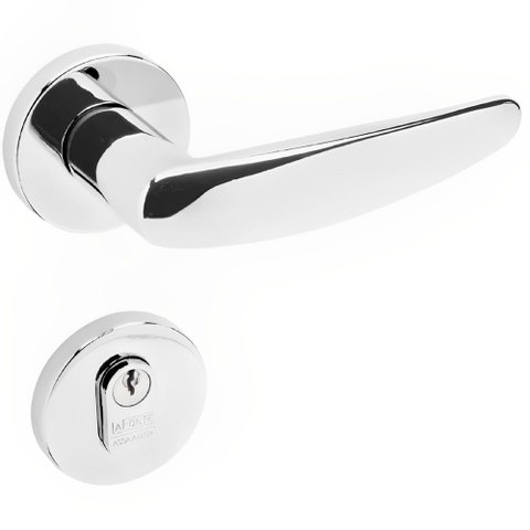 Conjunto de Fechadura para Porta 515p em Zamac Externa St2 55 Roseta 327 em Inox Cromado - 28303008-