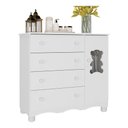 Ver imagem 2 de Cômoda Infantil 95cm 1 Porta com Vidro e 4 Gavetas Ternura Multimóveis Mp4479 Branco
