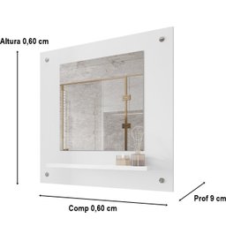 Espelheira de Banheiro Clio Branco - JM Casa dos Móveis - 3