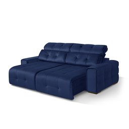 Sofá Retrátil e Reclinável Jaguar 2,50m - Fortbello Estofados:azul - 2