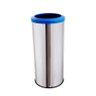 Lixeira Inox Com Aro Plástico 50 Litros Lixo Reciclável Cozinha - Azul - 1