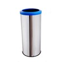 Ver imagem 1 de Lixeira Inox Com Aro Plástico 50 Litros Lixo Reciclável Cozinha - Azul