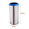 Lixeira Inox Com Aro Plástico 50 Litros Lixo Reciclável Cozinha - Azul - 2
