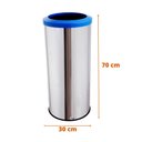 Ver imagem 2 de Lixeira Inox Com Aro Plástico 50 Litros Lixo Reciclável Cozinha - Azul