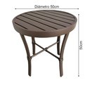 Ver imagem 3 de Mesinha Ripada Redonda Diâmetro de 0.50m Alumínio Marrom