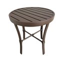 Ver imagem 1 de Mesinha Ripada Redonda Diâmetro de 0.50m Alumínio Marrom