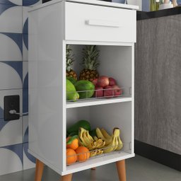 Balcao para Cozinha Aramario Fruteira com Gaveta Multiuso:branco - 4