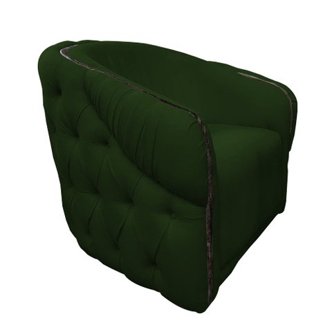 Poltrona Decorativa Julia Retro Suede Verde - Dominic Decor