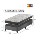 Ver imagem 4 de Cama Box Solteiro King Cinza + Colchão Espuma D33 Ortopédico Zidi San Francisco 96x203x54cm