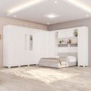 Ver imagem 1 de Guarda-Roupa Casal Modulado Portofino 13 Portas 4 Gavetas com Pés e Espelho Branco - Pnr Móveis