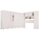 Ver imagem 3 de Guarda-Roupa Casal Modulado Portofino 13 Portas 4 Gavetas com Pés e Espelho Branco - Pnr Móveis