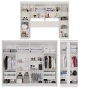 Ver imagem 2 de Guarda-Roupa Casal Modulado Portofino 13 Portas 4 Gavetas com Pés e Espelho Branco - Pnr Móveis