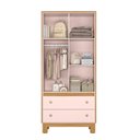 Ver imagem 3 de Guarda Roupa Infantil Flora 2 Portas 3 Gavetas Rosa Acetinado - Qmovi