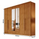 Ver imagem 2 de Guarda Roupa Casal New Messina 6 Portas 6 Gavetas com Espelho Cinamomo - Novo Horizonte