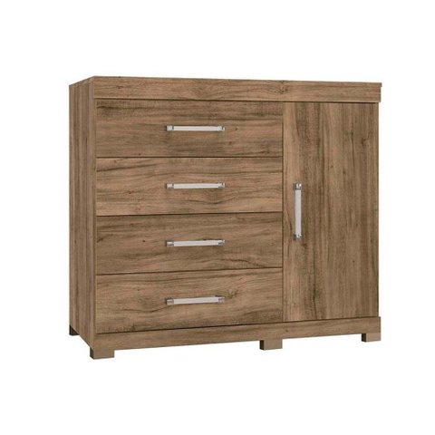 Cômoda de Quarto Havana 1.4 Plus c/ 1 Porta e 4 Gavetas c/ Pés Atacama - Santos Andirá