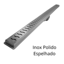 Ver imagem 3 de Ralo Linear Banheiro Seca Box 5x100 Inox Ondas Espelhado Coletor Cinza com Sifão Tela (5cm x 100cm)