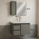 Ver imagem 5 de Conjunto Gabinete Banheiro 58cm com Cuba Espelheira Armário:opera/cobalto