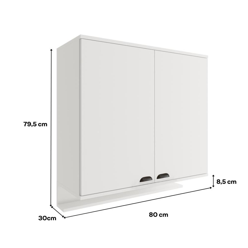 Aéreo de Cozinha 800mm 2 Portas Lótus Carraro - 3