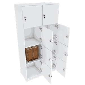 ARMÁRIO ESCANINHO 8 PORTAS CHAVE M193.2021.B ORGANIZADOR MUNDI MOVEIS