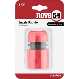 Engate rápido jardim 1/2" plástico com bloqueador - Nove54 - 2
