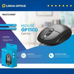 Kit Mouse Multilaser Preto + Mouse Pad Pig Dance - 2