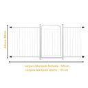 Ver imagem 2 de Grade Proteção Segurança Portão Pet 80cm Branco Bebê Cão com Extensor 2 de 40cm e 1 de 20cm Itagold
