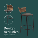 Ver imagem 4 de Kit 2 Bancos para Bancada Cozinha Gourmet Junco Cappuccino Balcão Ilha Banqueta 60cm Itagold