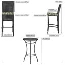 Ver imagem 2 de Mesa Bistrô e 4 Banquetas Roma Preta Corda Náutica Estofado 5 Trama Original