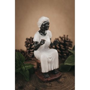 Imagem Preta Velha Escultura Resina Estatua 14 Cm