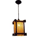 Ver imagem 1 de Lustre de Teto Luminária Rústico Japonês Pendente Telinha de Bambu Artesanal Sala Quarto Pousada