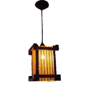 Lustre de Teto Luminária Rústico Japonês Pendente Telinha de Bambu Artesanal Sala Quarto Pousada