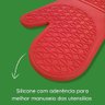 Luva Termica De Silicone Forrada Forno Fogão Panela Cozinha Art House Luva Térmica, Luva Silicone, L - 5