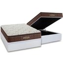 Ver imagem 1 de Cama Box Baú Casal: Colchão Anatômico Probel Guarda Costas Extra Firme + Base Crc Courano White (