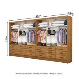 Closet Casal Duplo Sevilha Premium 18 Gavetas Carioca Móveis - 4